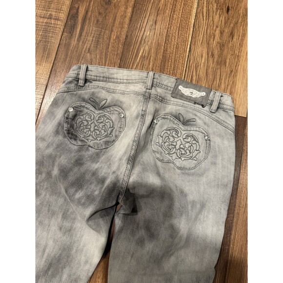 Vintage Y2K Apple Bottom Jeans Gray Embroidered Embellished Sz 29x31 (SEE PICS!) - Picture 4 of 7